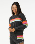 The Rip Curl Womens Surf Revival Panelled Sweatshirt in Washed Black