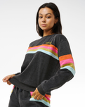 The Rip Curl Womens Surf Revival Panelled Sweatshirt in Washed Black
