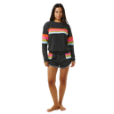 The Rip Curl Womens Surf Revival Panelled Sweatshirt in Washed Black