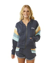 The Rip Curl Womens Surf Revival Zip Hoodie in Navy