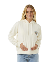 The Rip Curl Womens Block Party Relaxed Hoodie in Bone