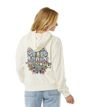 The Rip Curl Womens Block Party Relaxed Hoodie in Bone