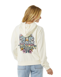 The Rip Curl Womens Block Party Relaxed Hoodie in Bone