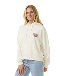 The Rip Curl Womens Block Party Relaxed Hoodie in Bone