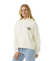 The Rip Curl Womens Block Party Relaxed Hoodie in Bone