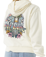 The Rip Curl Womens Block Party Relaxed Hoodie in Bone