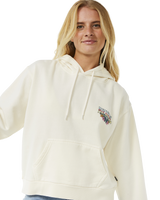 The Rip Curl Womens Block Party Relaxed Hoodie in Bone