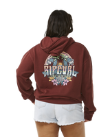 The Rip Curl Womens Block Party Relaxed Hoodie in Plum