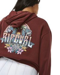 The Rip Curl Womens Block Party Relaxed Hoodie in Plum