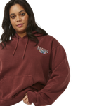 The Rip Curl Womens Block Party Relaxed Hoodie in Plum