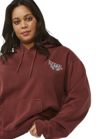 The Rip Curl Womens Block Party Relaxed Hoodie in Plum