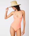 The Rip Curl Womens Modern One Piece Rib Swimsuit in Coral