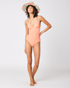 The Rip Curl Womens Modern One Piece Rib Swimsuit in Coral