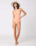 The Rip Curl Womens Modern One Piece Rib Swimsuit in Coral