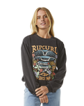 The Rip Curl Womens Tiki Tropic Relaxed Sweatshirt in Washed Black