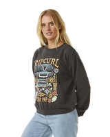 The Rip Curl Womens Tiki Tropic Relaxed Sweatshirt in Washed Black