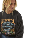 The Rip Curl Womens Tiki Tropic Relaxed Sweatshirt in Washed Black