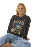 The Rip Curl Womens Tiki Tropic Relaxed Sweatshirt in Washed Black