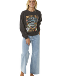 The Rip Curl Womens Tiki Tropic Relaxed Sweatshirt in Washed Black