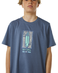 The Rip Curl Boys Boys Lost Islands T-Shirt in Vintage Navy