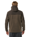 The Rip Curl Mens Anti-Series Search Hooded Zip Fleece Jacket in Rock