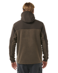 The Rip Curl Mens Anti-Series Search Hooded Zip Fleece Jacket in Rock