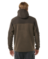 The Rip Curl Mens Anti-Series Search Hooded Zip Fleece Jacket in Rock