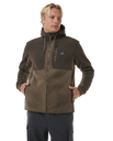 The Rip Curl Mens Anti-Series Search Hooded Zip Fleece Jacket in Rock