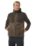 The Rip Curl Mens Anti-Series Search Hooded Zip Fleece Jacket in Rock