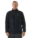 The Rip Curl Mens Anti-Series Search Zip Fleece Jacket in Black & Berry