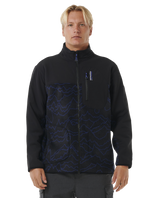 The Rip Curl Mens Anti-Series Search Zip Fleece Jacket in Black & Berry