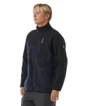 The Rip Curl Mens Anti-Series Search Zip Fleece Jacket in Black & Berry