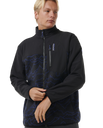 The Rip Curl Mens Anti-Series Search Zip Fleece Jacket in Black & Berry