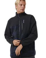 The Rip Curl Mens Anti-Series Search Zip Fleece Jacket in Black & Berry