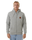 The Rip Curl Mens Icons Lines Zip Hoodie in Greym