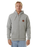 The Rip Curl Mens Icons Lines Zip Hoodie in Greym