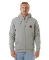 The Rip Curl Mens Icons Lines Zip Hoodie in Greym