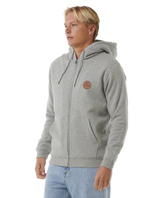 The Rip Curl Mens Icons Lines Zip Hoodie in Greym