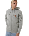 The Rip Curl Mens Icons Lines Zip Hoodie in Greym