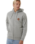 The Rip Curl Mens Icons Lines Zip Hoodie in Greym