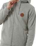 The Rip Curl Mens Icons Lines Zip Hoodie in Greym