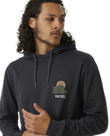 The Rip Curl Mens SWC Hays & Razed Hoodie in Washed Black