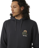 The Rip Curl Mens SWC Hays & Razed Hoodie in Washed Black