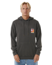 The Rip Curl Mens Surf Revival Lined Up Hoodie in Washed Black