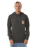 The Rip Curl Mens Surf Revival Lined Up Hoodie in Washed Black