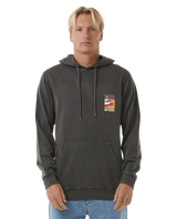 The Rip Curl Mens Surf Revival Lined Up Hoodie in Washed Black