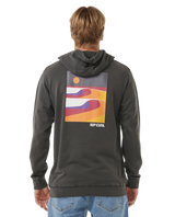 The Rip Curl Mens Surf Revival Lined Up Hoodie in Washed Black