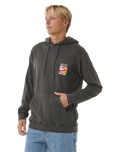 The Rip Curl Mens Surf Revival Lined Up Hoodie in Washed Black