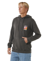 The Rip Curl Mens Surf Revival Lined Up Hoodie in Washed Black