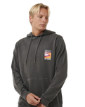 The Rip Curl Mens Surf Revival Lined Up Hoodie in Washed Black